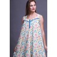 thumbnail image 4 of Bimba Chemises de Nuit en Coton Bleu Moyen à Imprimé Floral pour Femmes, Robe Sans Manches, Tenue de Nuit, Robe Maxi, XX-Grand, 4 of 6