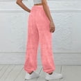 thumbnail image 4 of BLVB Womens Winter Fleece Sweatpants Drawstring Waist Joggers Pants Thick Thermal Comfy Lounge Trousers with Pockets, 4 of 5