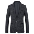 thumbnail image 2 of EGNMCR Jackets for Men Fine Check Woolen Men's Slim And Handsome Suit Top, 2 of 7