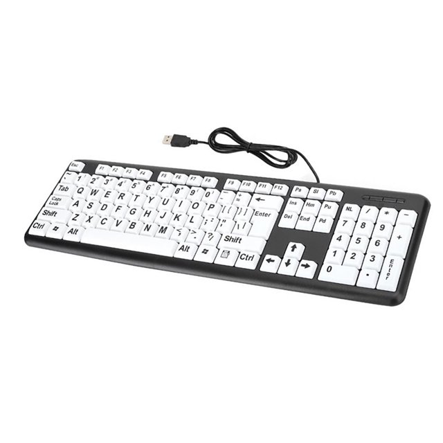 Xingzhi Computer Large Print Wired Keyboard Fluent Typing Lightweight USB Keyboards Cable Input Equipment Keypad Elderly Weak Sight