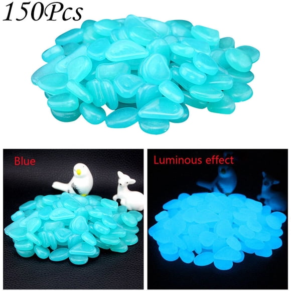 Glowing Stones for Home and Garden Pebbles for Aquarium Walkway and Patio Lighting | 150Pcs Stone Pebbles for Fish Tanks Gardens and Dark Outdoor Spaces