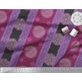 thumbnail image 2 of Soimoi Rayon Crepe Fabric Stripe & Mandala Decorative Print Sewing Fabric Yard 46 Inch Wide, 2 of 3