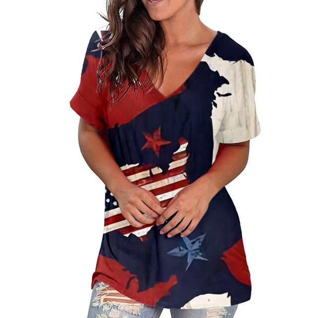 Birdeem Women Crewneck Print Tees Short Sleeve T Shirt Blouse Loose Tops
