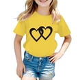 thumbnail image 1 of HNMKIU T-Shirt Graphique Tendance pour Filles Col Rond Manches Courtes Haut d'Été Décontracté pour Enfants, 1 of 5