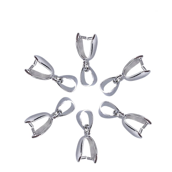 HLONK Jewelry Making Supplies Necklace Parts Oval Style Pendant Clasp Silver 100 Pcs