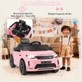 thumbnail image 3 of Costway Licensed Land Rover Kids Ride on Car with Remote Control, LED Lights, Music, Horn Pink, 3 of 10