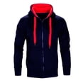 thumbnail image 4 of Sentmoon Men Hoodie Plus Size Drawstring Men's Sweatshirt Long Sleeve Color Block Loose with Pockets Breathable Fall Clothes Winter Active for Cozy Lounge at Home XXXL, 4 of 5
