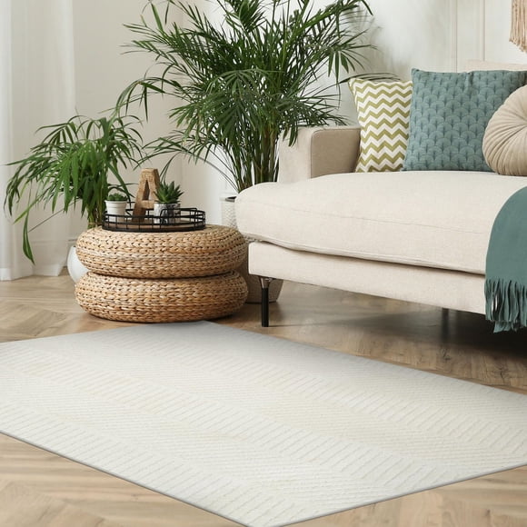 Tapis Avenue B Diagonals blanc cassé 5' x 7'
