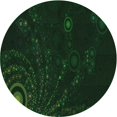 thumbnail image 1 of Ahgly Tapis Rond Lavable en Machine Intérieur Transitionnel Vert Émeraude Profond, 3 Pieds Rond, 1 of 7