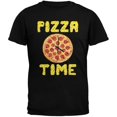 thumbnail image 1 of Pepperoni Pizza Time Clock Black Adult T-Shirt, 1 of 1