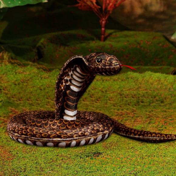 QIPOPIQ King Cobra Stuffed Animal Snake - Snake Plush Toy Realistic Lifelike Dry Bones Plush, Gifts for Birthday Halloween Party Prank Props