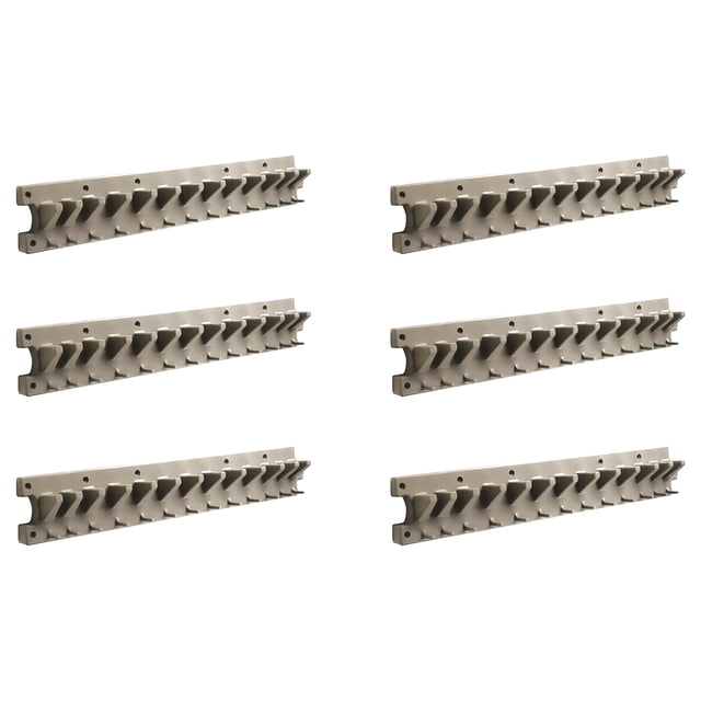 Suncast 2' Wall Mounted Garage Garden Hand Tool Organizer, Platinum (6 Pck)
