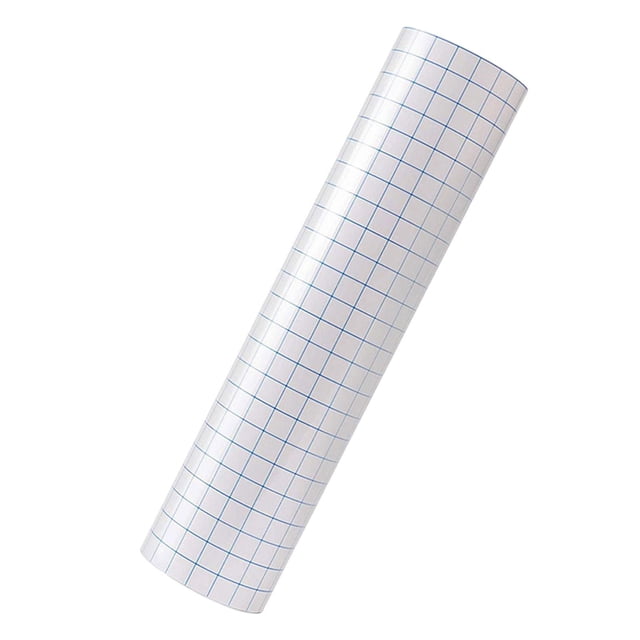 Clear Vinyl Transfer Paper Tape Roll - 12"x 5 FT w/Alignment Grid Application Tape for Sticky for Decals, Signs, Windows, Stickers Blue