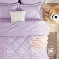 thumbnail image 2 of Sleepdown Ensemble de Literie 7 Pcs pour Lit Très Grand, Violet Clair, avec Couettes Très Grand Size, 2 of 7