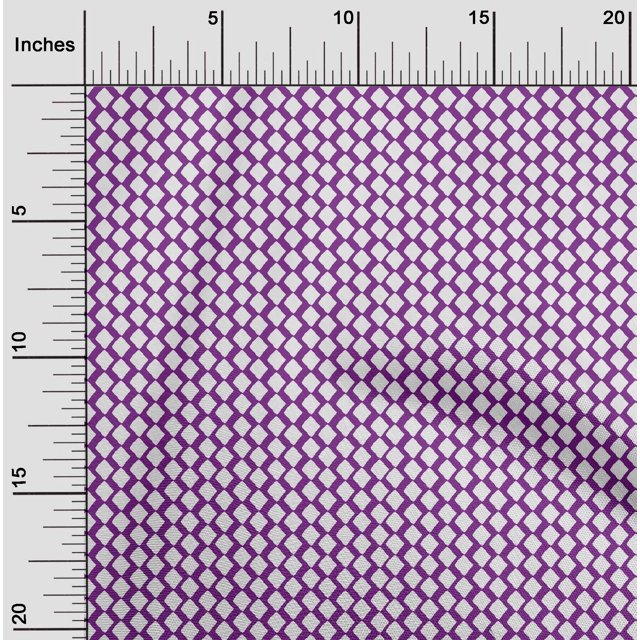 oneOone Cotton Poplin Fabric Diamond Block Print Sewing Fabric BTY 56 Inch Wide