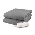 thumbnail image 1 of Biddeford Comfort Knit Fleece Electric Heated Warming Throw Blanket Grey, 1 of 1