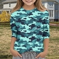 thumbnail image 2 of XZNGL Camouflage Print 3/4 Sleeve Round Neck Top for Kids , Soft Polyester-Spandex Blend , Breathable Fabric , Easy Pullover Design , Versatile Layering Piece , Machine Washable, 2 of 6