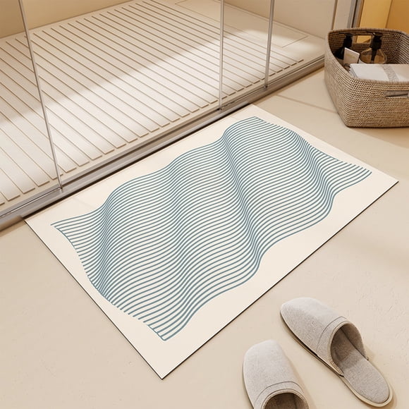 Fwttom Absorbent Bathroom Bath Mat Shower Rug Drying Bath Mats Kitchen Entrance Doormats Home Floormat Bathtub Carpet