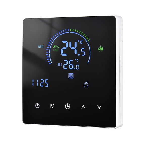 Smart Thermostat Temperature Controller for Electric Floor Heating Equipment LCD Display Touch Button Programmable Suitable for Home Office School Hotel