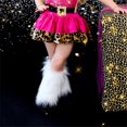 thumbnail image 2 of Faithtur Girl's Faux Fur Leg Warmers Solid Color Soft Cozy Fuzzy Boot Cuff Cover Party Costumes, 2 of 9