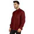 thumbnail image 4 of Bestman Solid Button-Down Shirt For Mens Chinese Collar Front Placket Formal Shirts, 4 of 7