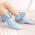 thumbnail image 3 of Zanarzt Ruffle Socks Toddler Girl Toddler Socks Floor Socks Lace Socks with Ripple and Ruffle Socks for Toddler Girls Blue,6-8 Years, 3 of 3