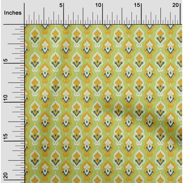 oneOone Cotton Silk Fabric Damask Ikat Decor Fabric Printed BTY 42 Inch Wide