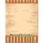 Merry Stripes Laser en tête de lettre & Papier à imprimer jet d'encre, paquet de 25