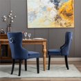thumbnail image 3 of Costaelm Modern Tufted Velvet Dining Side Chair, Navy Blue (Set of 2), 3 of 7