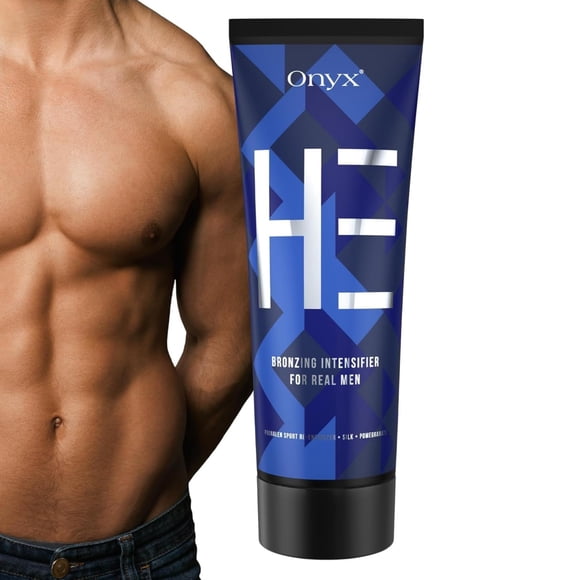 Onyx HE Tanning Bed Lotion for Men - Indoor Tanning Lotion Accelerator & Bronzer, Quick & Dark Tan, Men's Tanning Lotion with Skin Firming, Muscle Bronzing Complex & Moisturizi