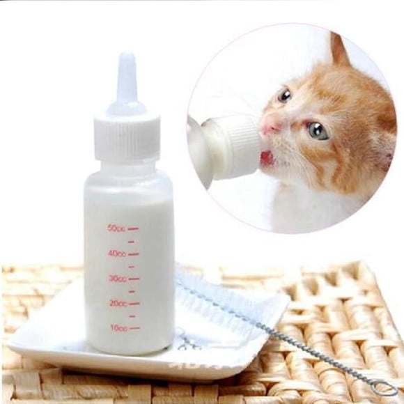 50ml Pet Milk Bottle Transparent Nursing Care Kitty Milk Feeding Bottle Set for Newborn Small Dog Puppy Cat Kitten Rabbit
