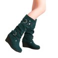 thumbnail image 5 of 2021 Chaussures Plates d'Hiver pour Femmes Bout Rond Compensées Épaisses Bottes à Tige Longue pour Dames, 5 of 5