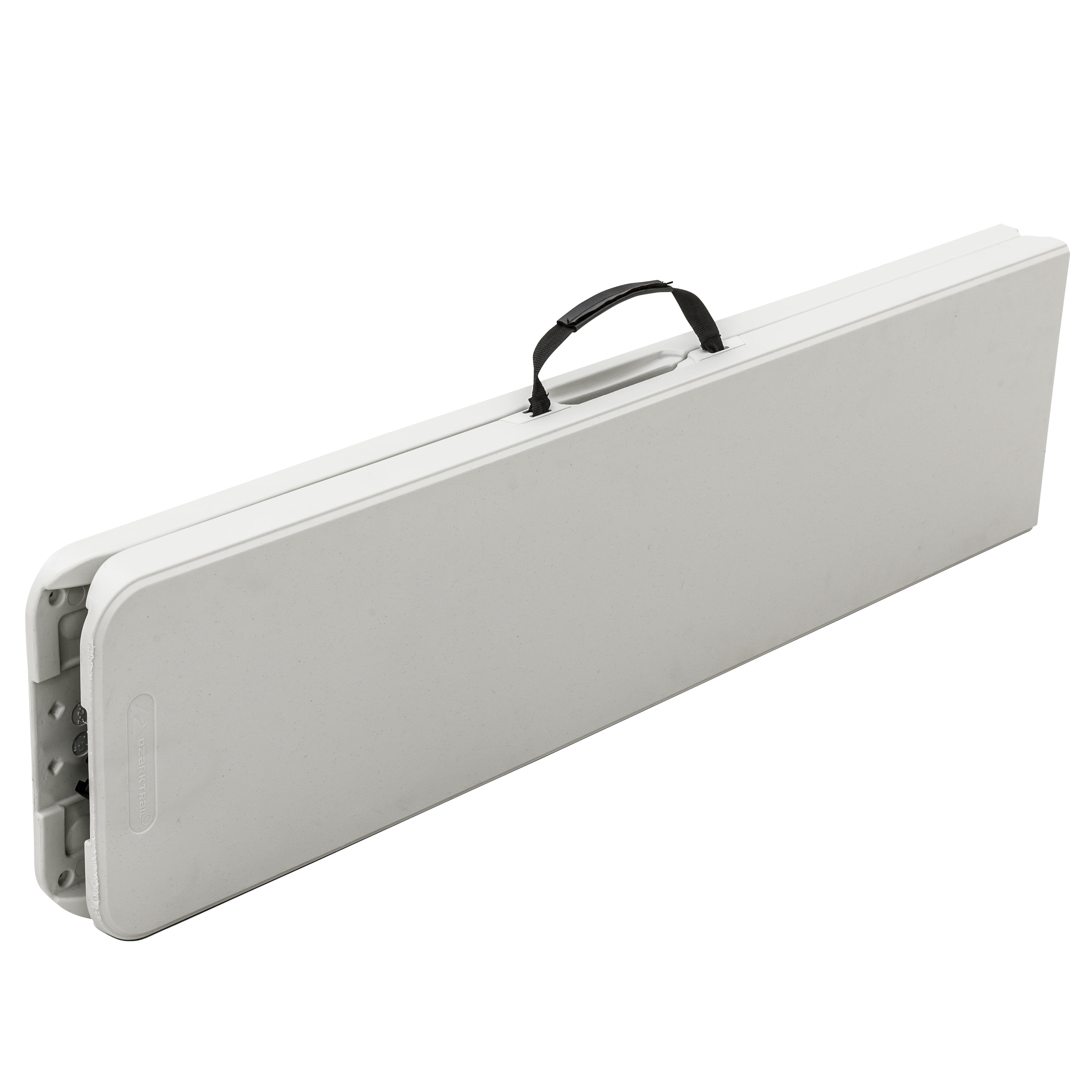 Table extensible de 8 pieds Ozark Trail, blanche, 92,5 po x 12 po x 39 po (H), table latérale pour auvent extérieure pour hayon avec décapsuleur, auvent non inclus