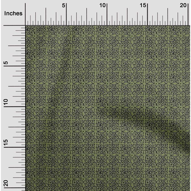 oneOone Cotton Poplin Fabric Floral Block Printed Craft Fabric BTY 56 Inch Wide