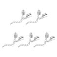thumbnail image 1 of Unique Bargains 10Sets 10mm Leather Cord End Caps with Lobster Clasps & Extender Chain for DIY, Rhodium Tone, 1 of 7