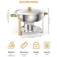 thumbnail image 4 of Plats Ronds Anti-Frottement pour Buffet 2, 4, Lot de 6, Serveurs et Réchauds de Buffet en Acier Inoxydable 5 Qt, Réchaud de Service avec Couvercle, Cuillère et Pinces Ensemble Complet pour Traiteur, Fêtes, 4 of 8