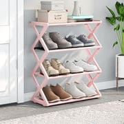 Amzcrzy Shoe Rack, Shoe Rack for Entryway, Shoe Organizer, Storage Rack, Household X Type Shoe Rack Multifunctional Double Steel Tube Assembly Shoe Cabinet Dormitory Shelf p lastic shoe rack