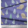 thumbnail image 3 of Soimoi Purple Rayon Fabric Bear & Tree Christmas Fabric Prints By Yard 56 Inch Wide, 3 of 3