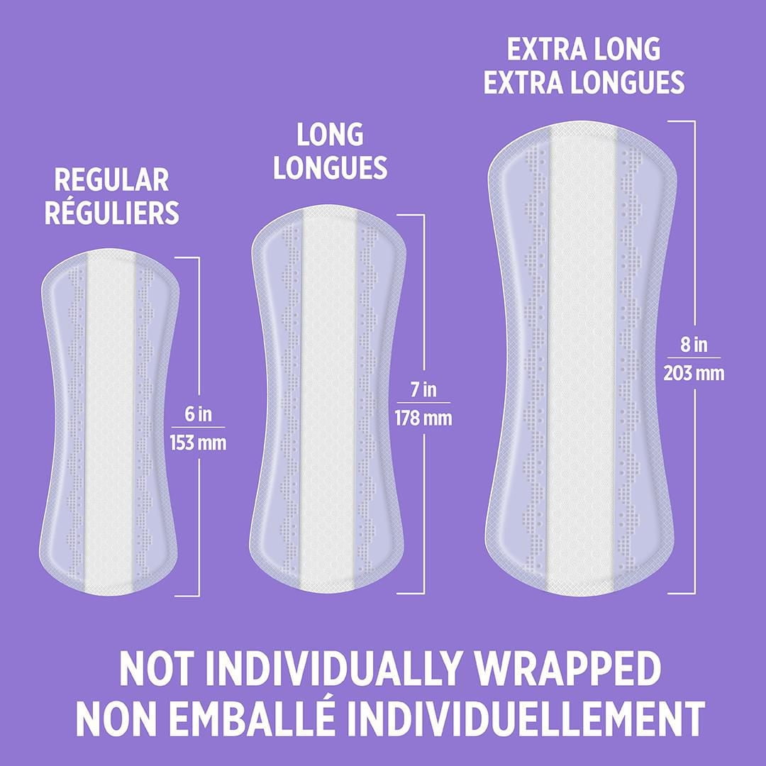 Protège-dessous longs Equate à absorption légère, sans parfum, 108 unités