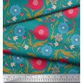thumbnail image 3 of Soimoi Poly Georgette Tissu Feuilles & Tissu Imprimé Artistique Floral 1 Yard 42 Inch Wide, 3 of 5
