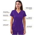 thumbnail image 3 of Adar Pro Sarraus pour Femmes - Haut de Sarrau à Encolure Cœur en V - P4210 - Raisin - m, 3 of 7