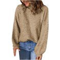 thumbnail image 1 of Blouse à Col Roulé à Manches Longues pour Femmes Automne et Hiver, Chandail Décontracté à Col Roulé pour Femmes, Hauts Unis à Manches Longues en Tricot, 1 of 8