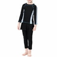 thumbnail image 3 of Hiiyo Girls Full Cover Swimwear Long Sleeve Rash Guard Pants Hat Bathing Suit, Sizes 2-15, 3 of 7