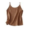 thumbnail image 1 of Ohufall Camisoles pour Femmes à Col Rond, Débardeurs Légers Unis en Coton et Lin, Grande Taille, Débardeur pour Femmes, Taille P-5TG, 1 of 2