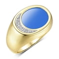 thumbnail image 3 of RYLOS Men's Designer Ring: 14K Yellow Gold with Blue Quartz and Diamonds - Gold Rings for Men  Size 10, 3 of 6