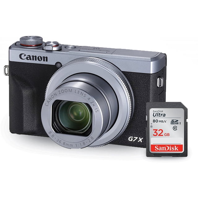 Canon PowerShot G7 X Mark III Appareil Photo Numérique (Argent) avec Sandisk Ultra 32 Go
