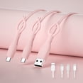 thumbnail image 1 of Amzcrzy Silicone Mobile Phone Data Cable Protective Cover Opposition Bend And Break Charging Cable Head Cover Three Piece Set Suitable For Android And Apples Silicone data cable protective sheath, 1 of 6