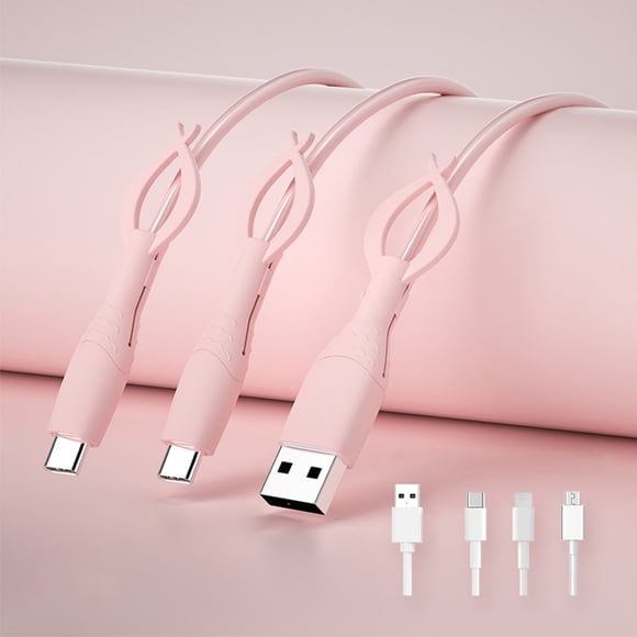 Amzcrzy Silicone Mobile Phone Data Cable Protective Cover Opposition Bend And Break Charging Cable Head Cover Three Piece Set Suitable For Android And Apples Silicone data cable protective sheath