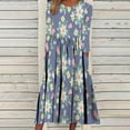 thumbnail image 1 of Vendredi Fou TIMIFIS Robe Maxi pour Femmes d'Automne à la Mode, Manches Longues, Col en V, Décontractée, Ample, Longue, avec Poches, Robe de Retour à la Maison, 1 of 5