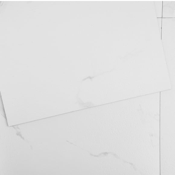 VEVOR Self Adhesive Vinyl Floor Tiles 12 x 12 inch, 50 Tiles 1.5mm Thick Peel & Stick, White Marble Texture DIY Flooring for Kitchen, Dining Room, Bedrooms & Bathrooms, Easy for Home Decor
